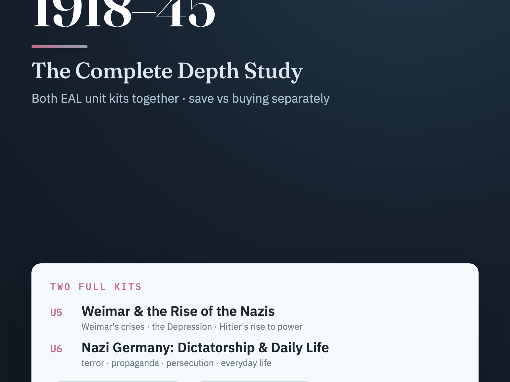 IGCSE History 0470: Germany 1918-45 Depth Study EAL Bundle