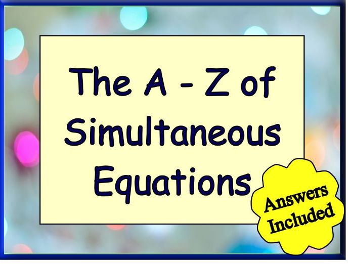 Simultaneous Equations - over 90 questions with answers