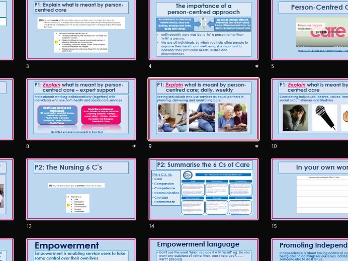 CTEC Level 2 Health & Social Care Unit 3 Person-centred resources 2024-2025