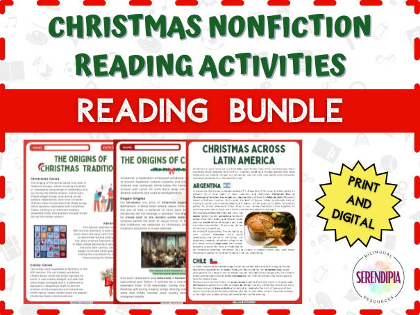 BUNDLE || Christmas Nonfiction Reading Comprehension Activities | KS3 KS4 Literacy