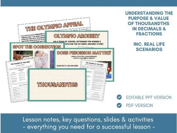 Thousandths | Fractions & Decimals | Lesson Notes, Slides & Activities