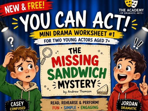 YOU CAN ACT! – Mini Drama Worksheet #1 for TWO young actors