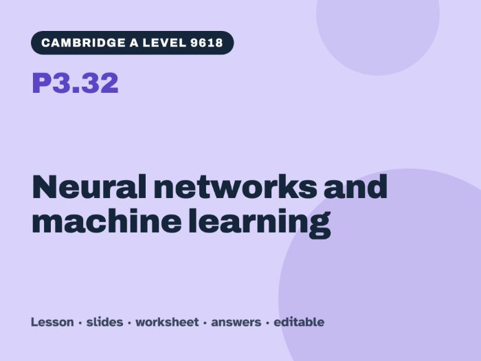Cambridge A Level Computer Science 9618 – P3.32 Neural networks and machine learning