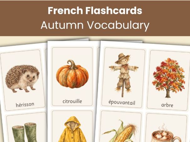 French Autumn Flashcards | 56 Printable Vocabulary Picture Cards