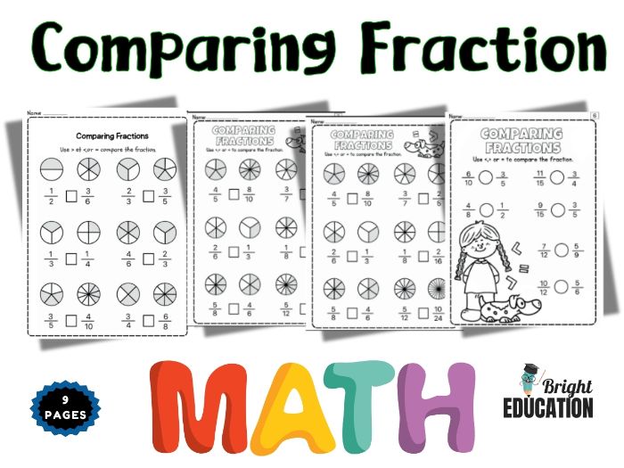 Comparing Fraction Math Worksheets