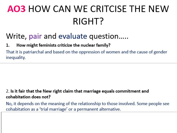 AQA Sociology modernist family diversity
