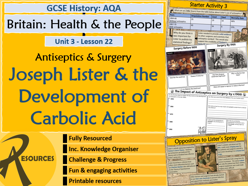 Joseph Lister Carbolic Acid Antiseptic Surgery - AQA - GCSE History