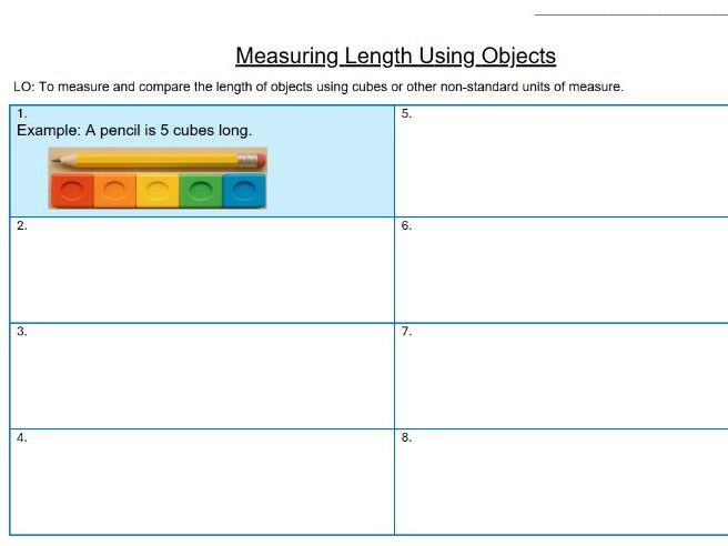 Measuring Length Using Objects- Year 1/2 Maths Worksheet- Outdoor Learning