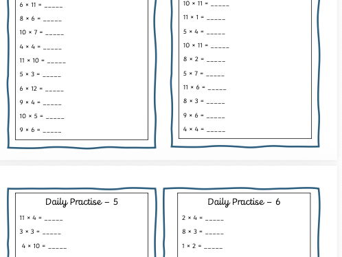 Daily Practise timetables