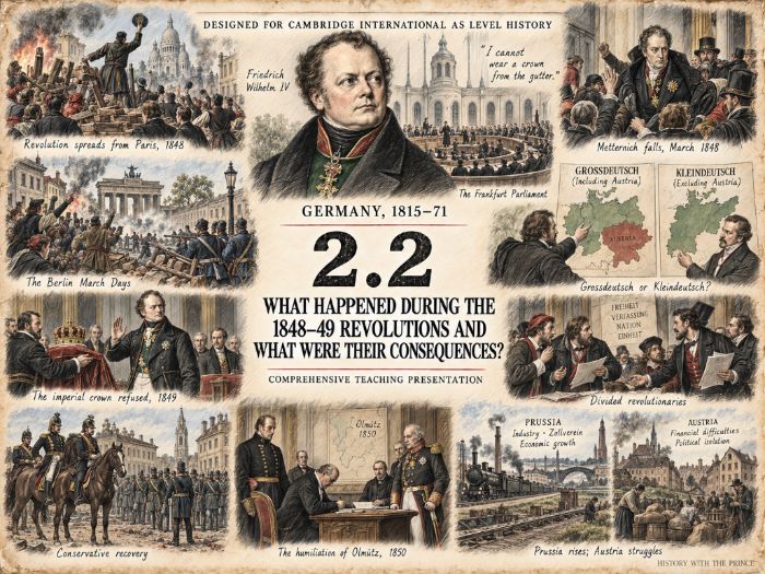 1848–49 Revolutions in Germany: Events & Consequences | Cambridge AS Level History 9489 | Unit 2.2