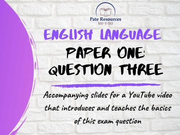 AQA English Language Paper One Question Three Guide | Teaching Resources