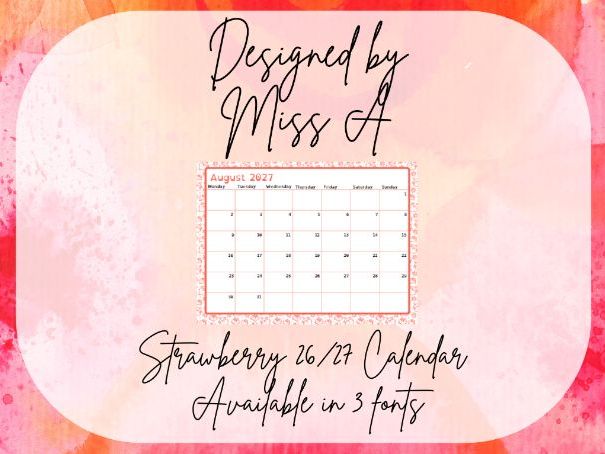 26/27 Strawberry Calendar