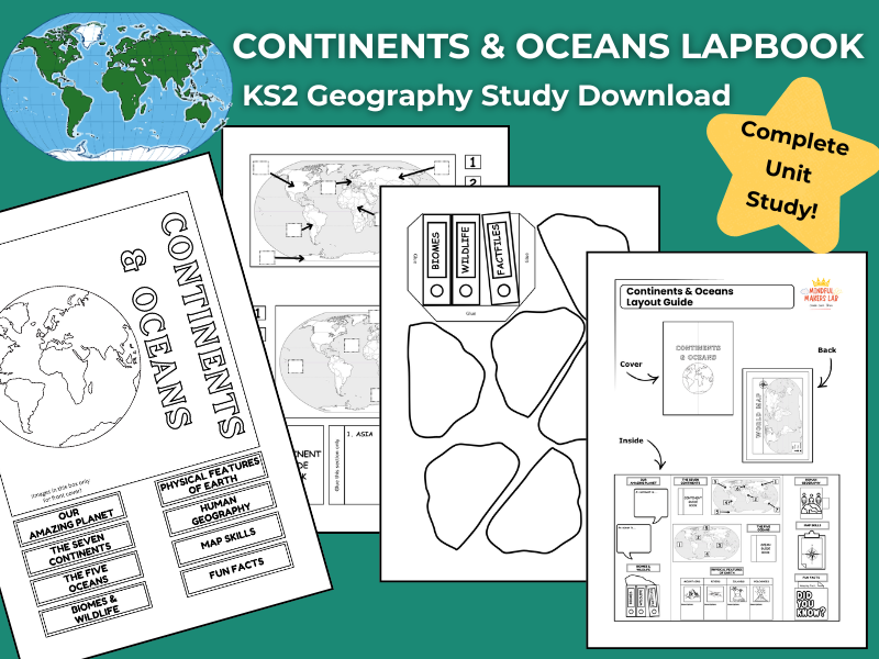 Continents & Oceans KS2 Geography Activities | Lapbook