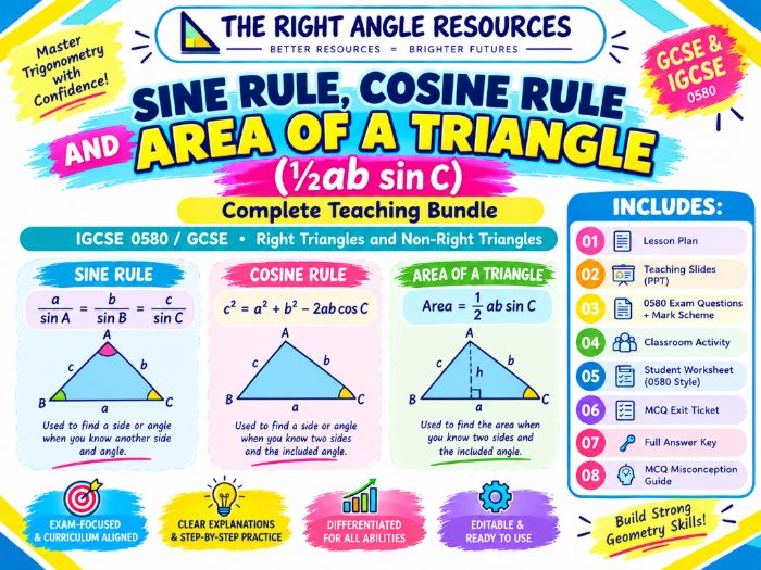 Master the Sine Rule, Cosine Rule & Area of a Triangle for Cambridge IGCSE Maths (0580) Extended!