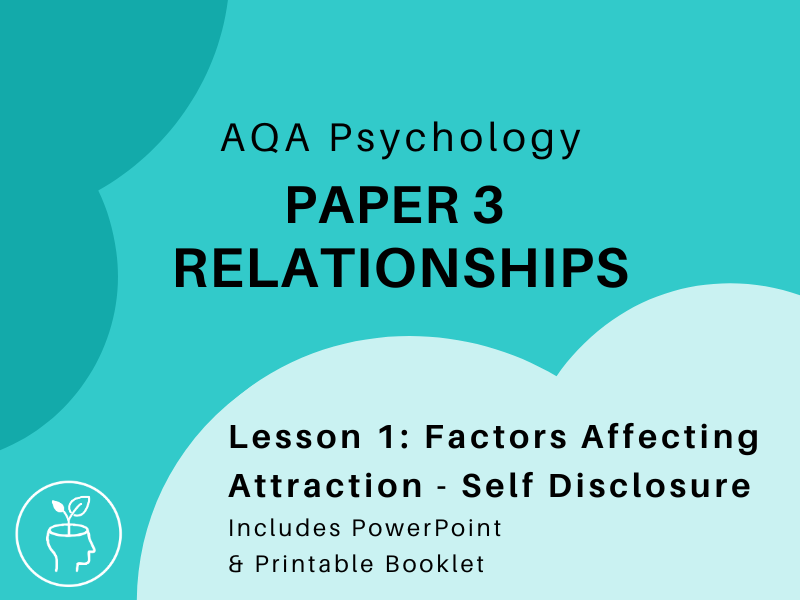 AQA Psychology (A-Level) - Relationships -  Self Disclosure [updated 2025 specification]