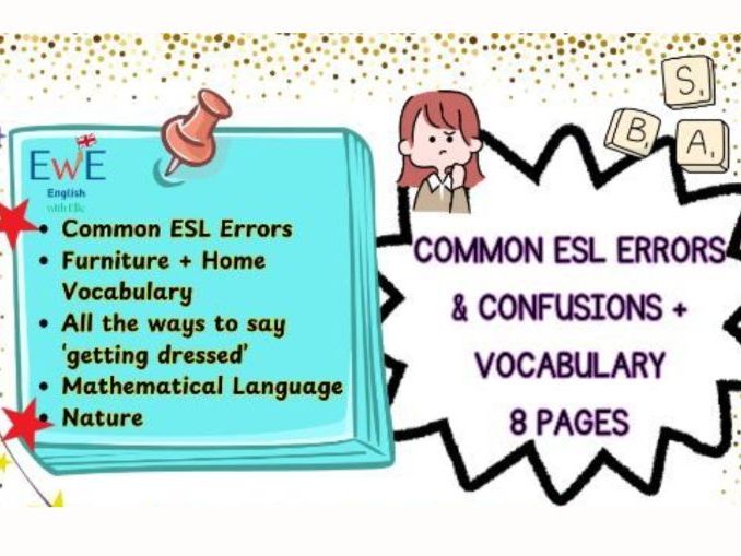 Common ESL Errors & Confusions Worksheets | Grammar & Vocabulary Practice for EAL Learners Year 5-9