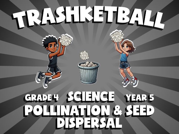 Pollination & Seed Dispersal TRASHKETBALL Science Game | No-Prep Year 5 Review Activity