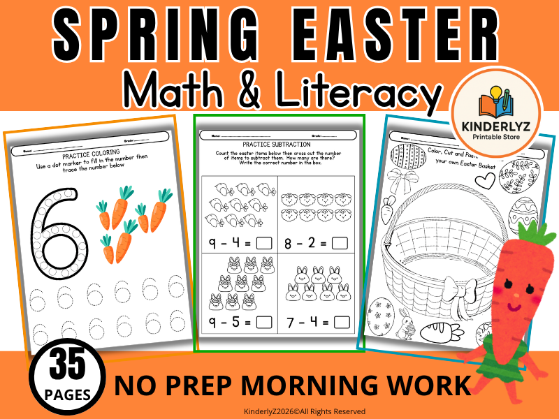Spring Easter Math & Literacy activities