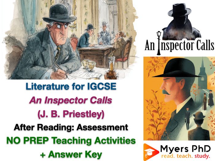 An Inspector Calls (J. B. Priestley) After Reading - WHOLE PLAY TEST + ANSWERS