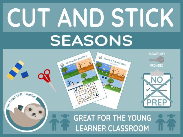 ESL Seasons Cut and Stick Activity