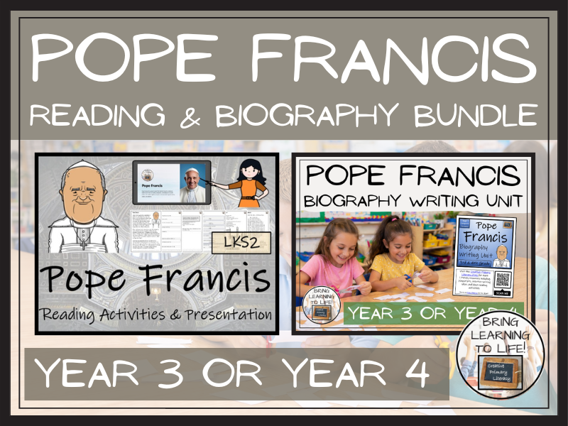 Pope Francis Reading Comprehension & Biography Bundle | LKS2