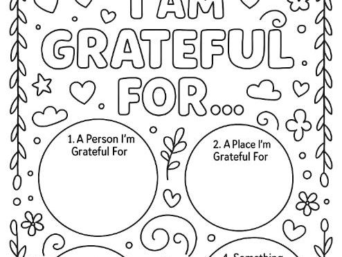 Gratitude thankful Colouring worksheet