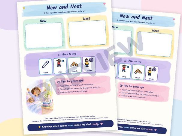 FREE Now and Next Board, Autism and SEND Visual Support for Transitions, EYFS and KS1