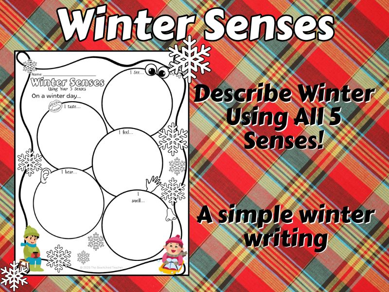 Winter Senses: Using Your 5 Senses Writing Worksheet