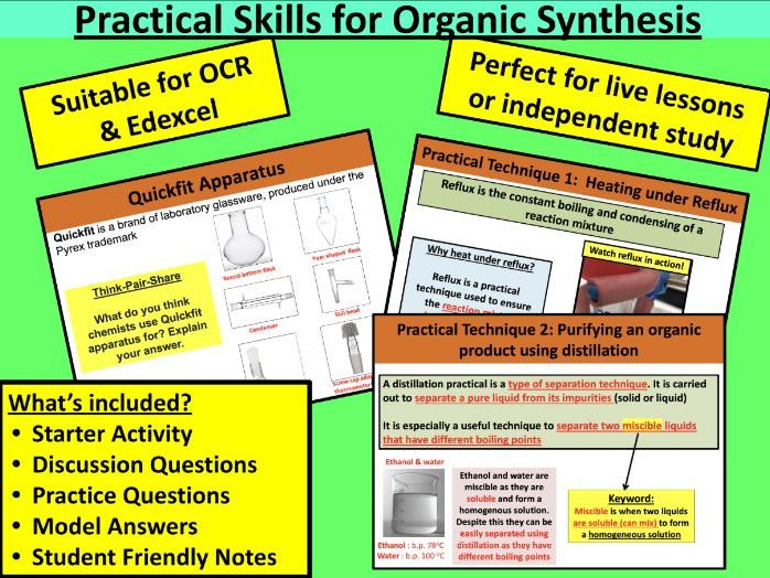 Practical Skills for Organic Synthesis (Yr12)