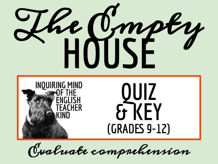 "The Empty House" by Algernon Blackwood Quiz and Answer Key (Ghost Story for Halloween)