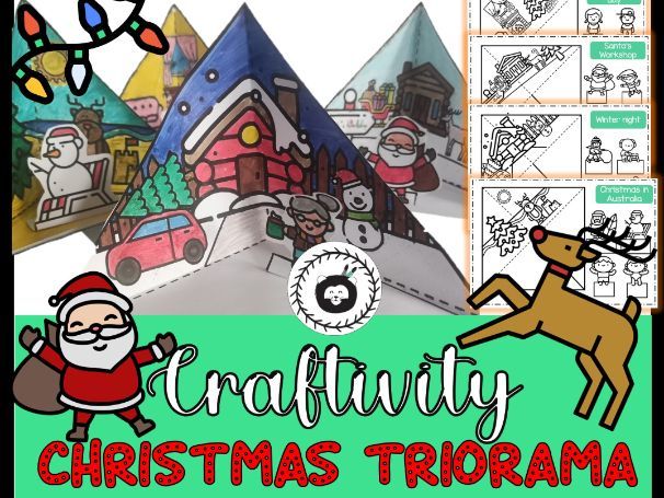 Christmas Craftivity Dioramas decoration Trioramas Paper craft for kids