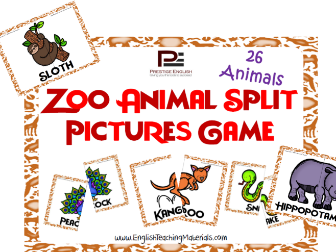 Zoo Animals Split Pictures | Fun Matching Game