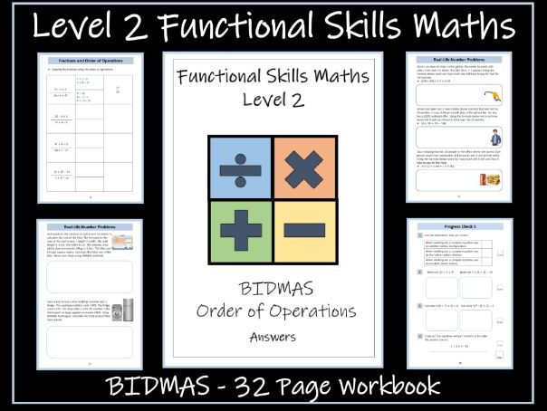 Functional Skills Maths - Level 2 - BIDMAS - Order of Operations Workbook