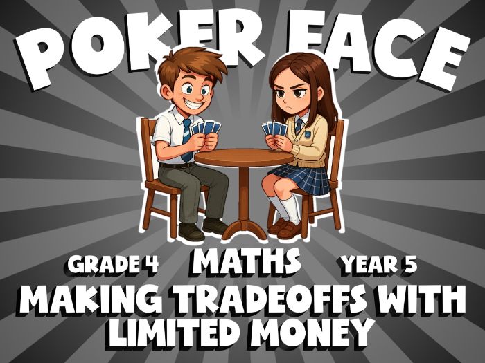 Making Tradeoffs with Limited Money POKER FACE Maths Game | No-Prep Year 5 Review Activity