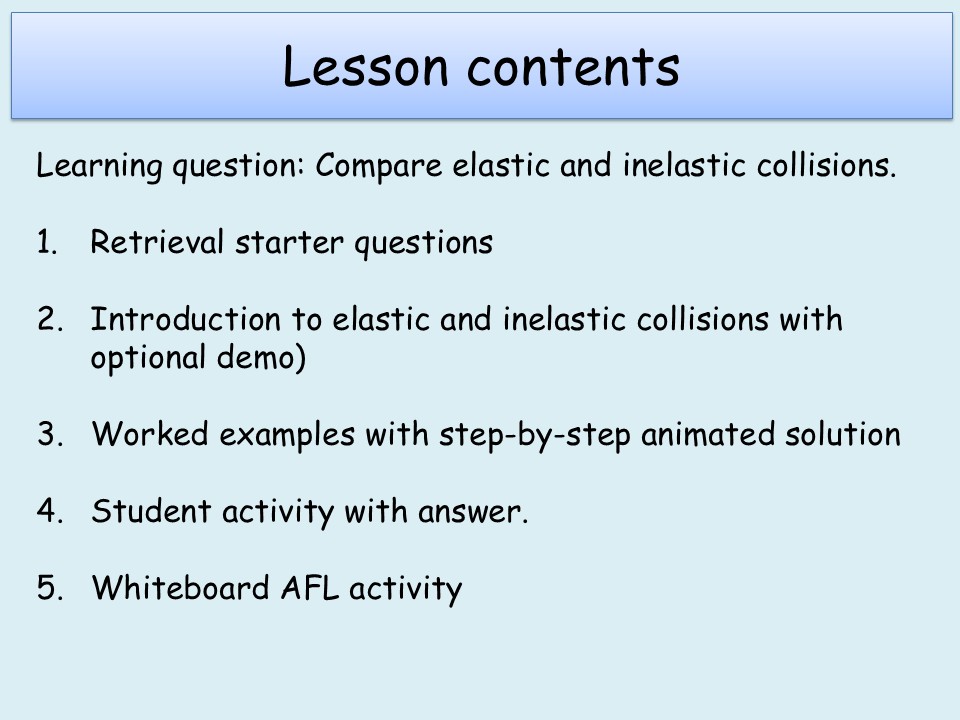 AQA (A-Level) 9.4 Elastic and inelastic collisions