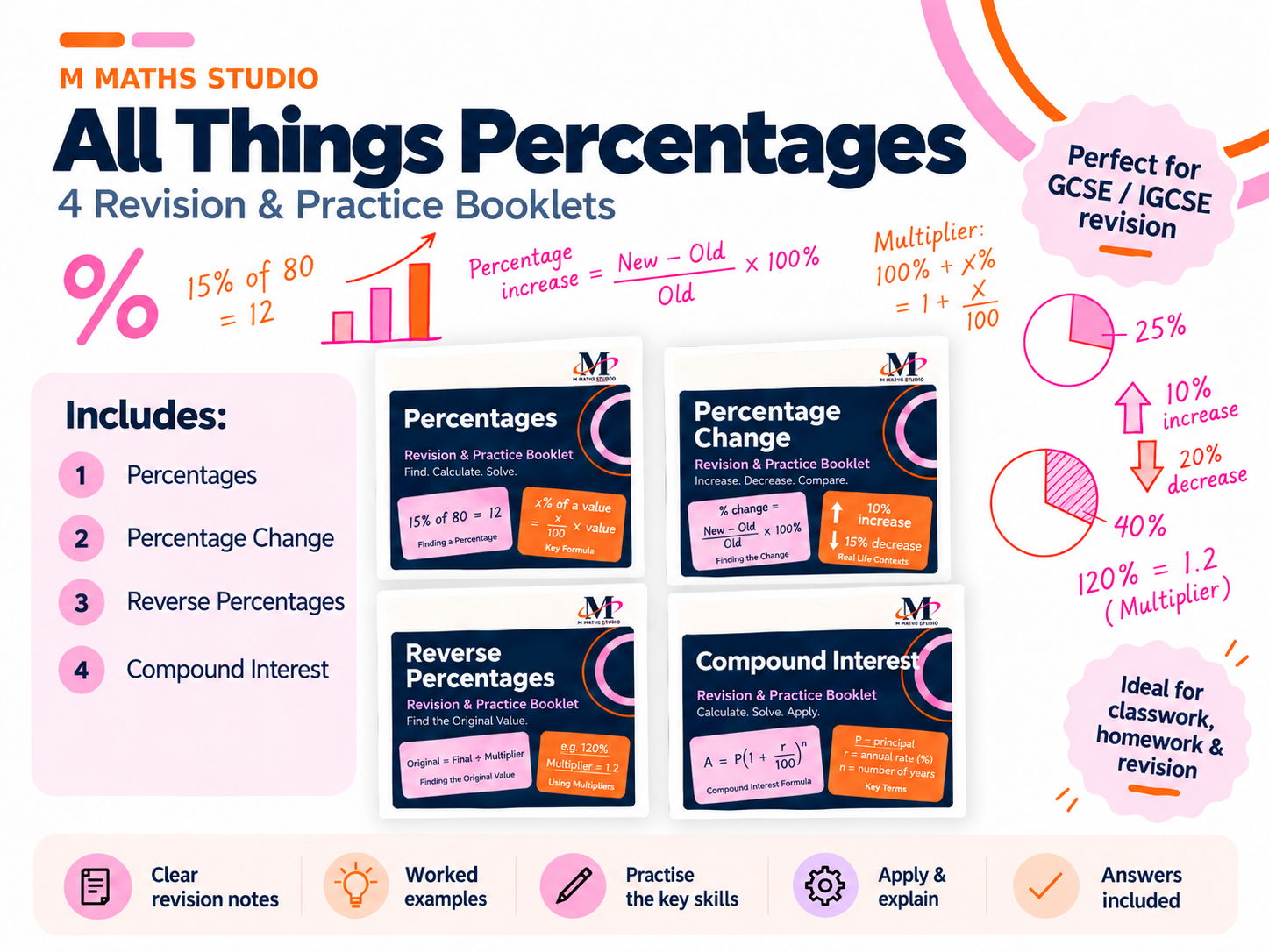 All Things Percentages | Revision Booklet Bundle