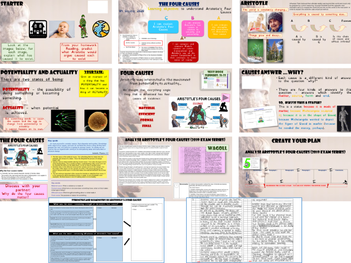 Aristotle s 4 Causes Teaching Resources