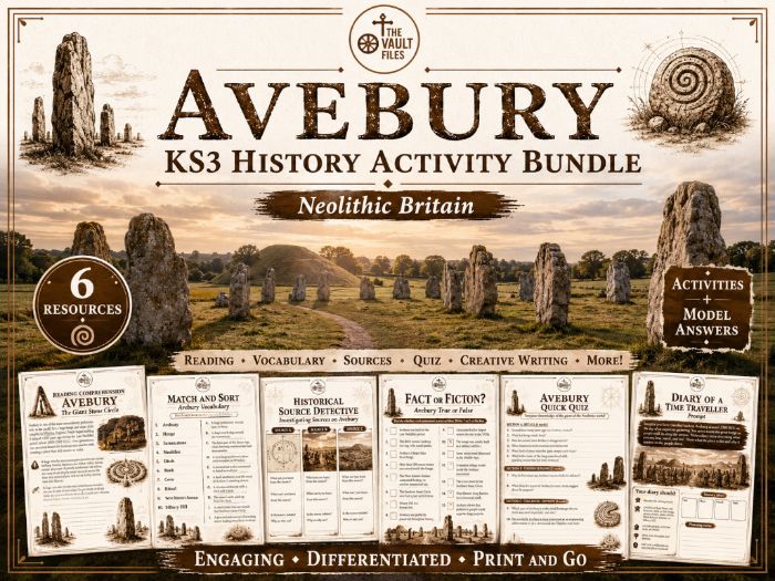 Avebury KS3 History Activity Bundle | Neolithic Britain | 6 Classroom Resources