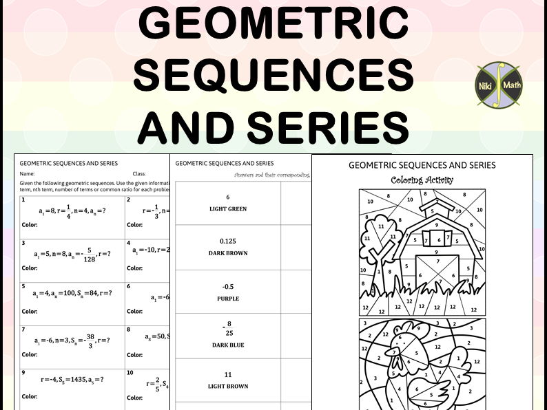 Geometric Sequences and Series - Coloring Activity