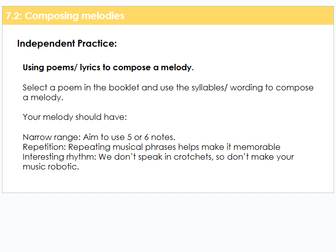 Year 7 Composing Melodies 2 | KS3 Music Keyboard Lesson 8