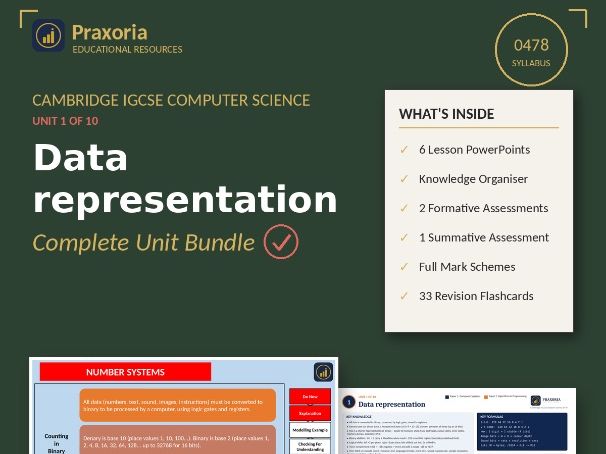 IGCSE CS (0478) Unit 1- Data Representation Pack