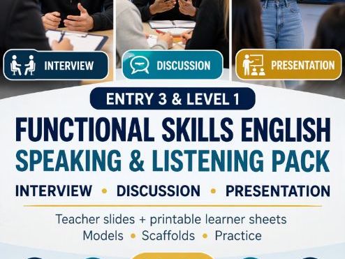 Functional Skills English Speaking & Listening Entry 3 Level 1 | Discussion, Interview & Presentat