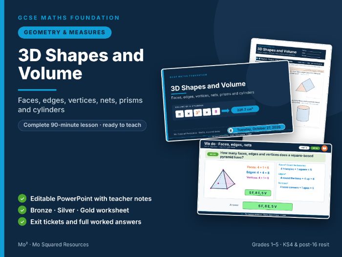 3D Shapes and Volume – GCSE Maths Foundation Lesson