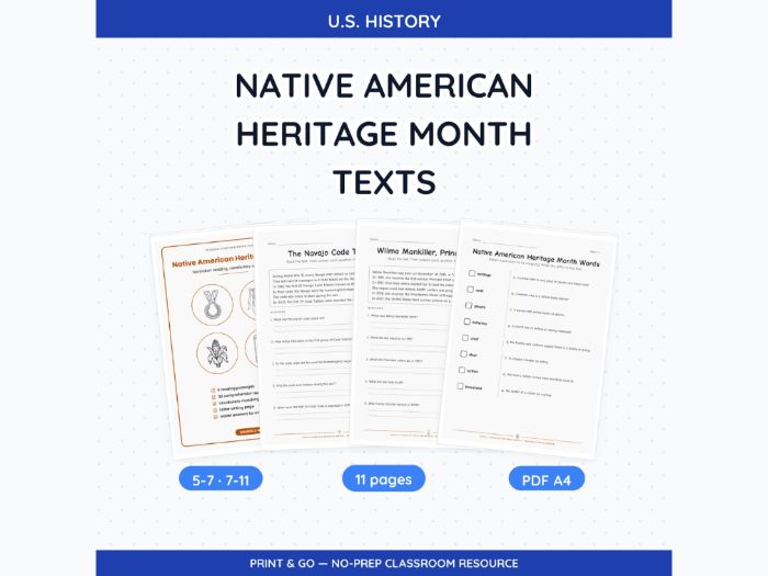 Native American Heritage Month Texts | 11 pp