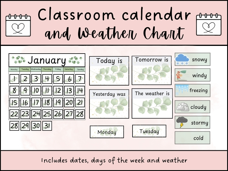 Classroom Calendar & Weather Chart