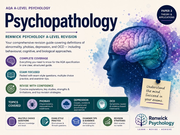 Psychopathology | AQA A-Level Psychology Revision Guide | Phobias, Depression & OCD