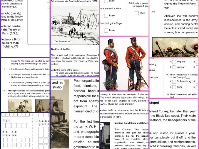 KS2/3 The Crimean War - Differentiated Reading & Activities Pack