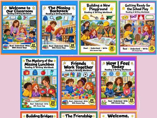 School & Friendship Literacy Bundle - 10 Workbooks
