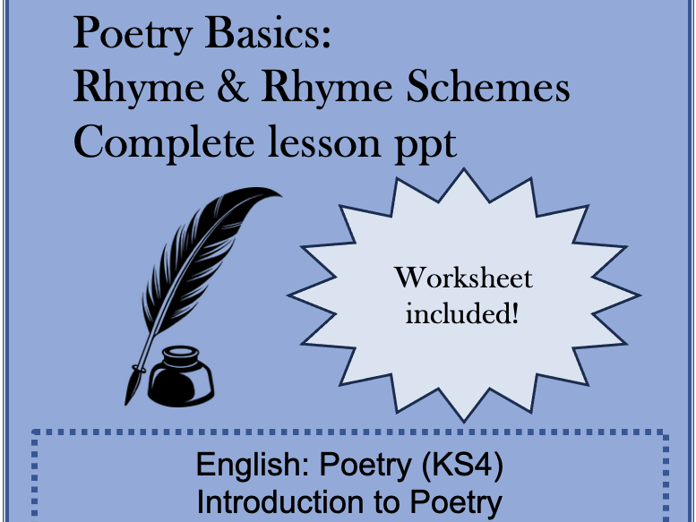 Poetry Basics: Rhyme and Rhyme Schemes (KS4 English)