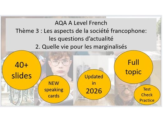 AQA A Level French – Quelle vie pour les marginalisés FULL TOPIC